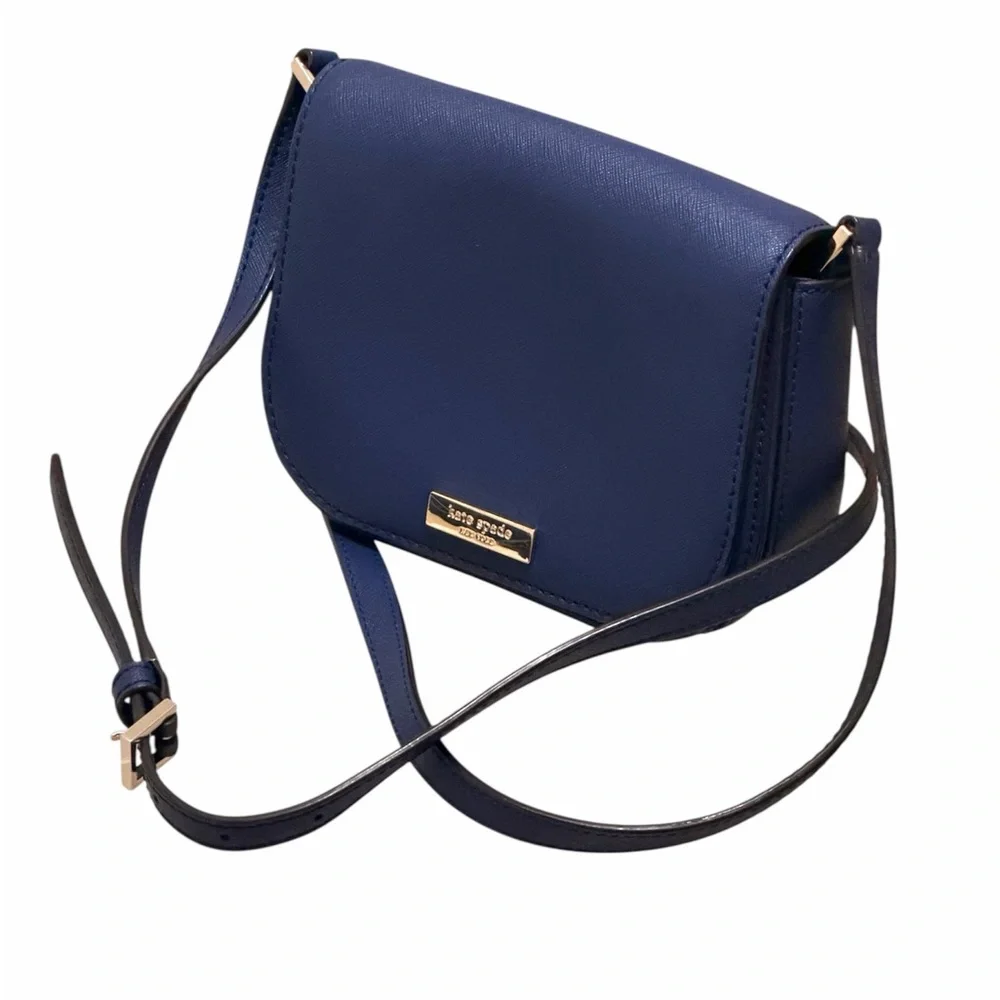 Kate Spade Navy Laurel Way Carsen Leather Crossbody Bag Purse Adjustable Strap